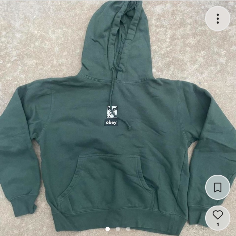 forest green obey hoodie. size m